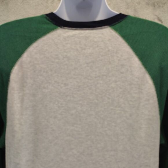 Old Navy Raglan Waffle Knit Shirt Pullover Gray Green Long Sleeve Men XLT - Picture 9 of 12